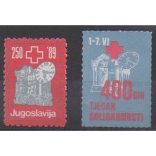 Acheter ces timbres de Yougoslavie de l'année 1989 (No TB166A/TB166B).