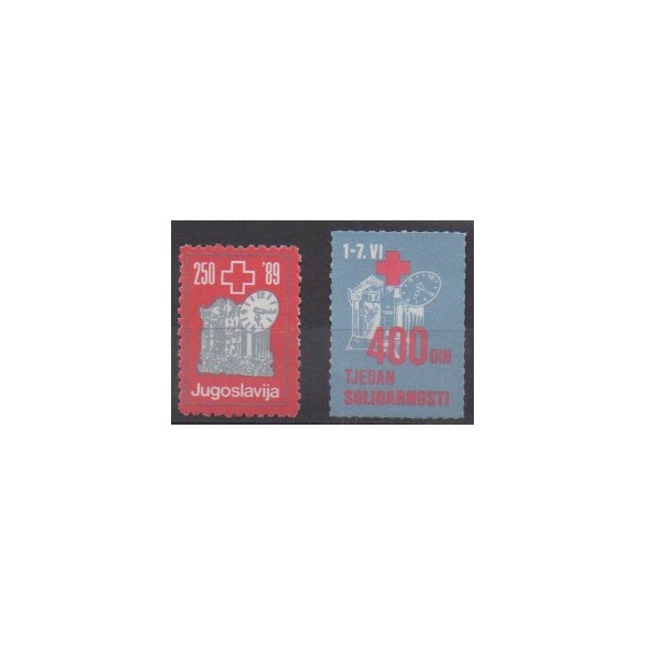 Acheter ces timbres de Yougoslavie de l'année 1989 (No TB166A/TB166B).