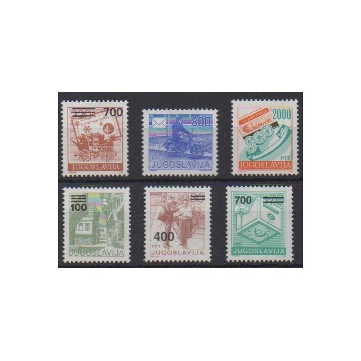 Acheter cette série de timbres de Yougoslavie de l'année 1989 (No 2333/2335 - 2337/2339).