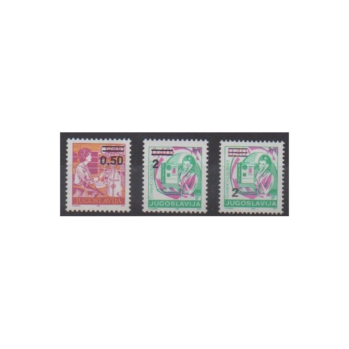 Acheter cette série de timbres de Yougoslavie de l'année 1990 (No 2307/2309).