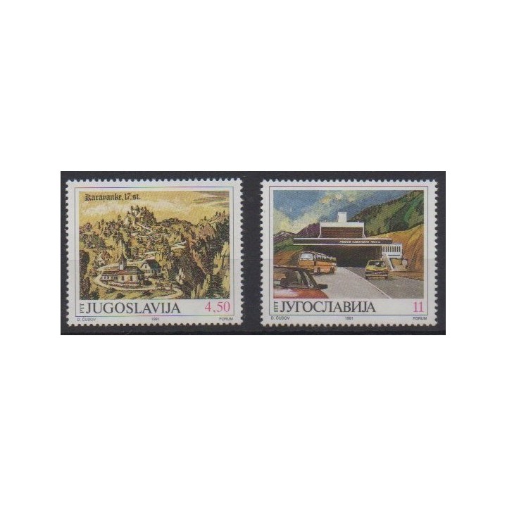 Buy this set of stamps of Yugoslavia of the year 1991 (Nb 2346/2347).