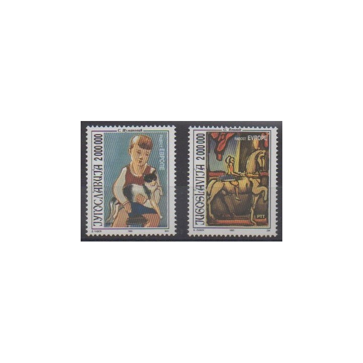 Buy this set of stamps of Yugoslavia of the year 1993 (Nb 2495/2496).