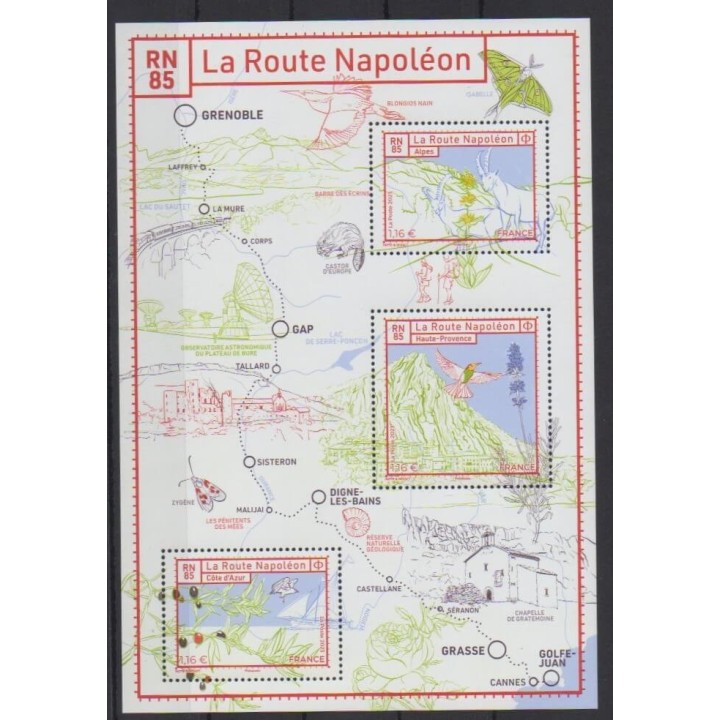 Acheter ce bloc-feuillet de France de l'année 2023 (No BF La route Napoléon).