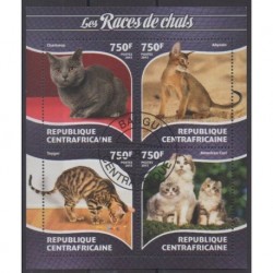 Central African Republic - 2015 - Nb 3721/3724 - Cats - Used