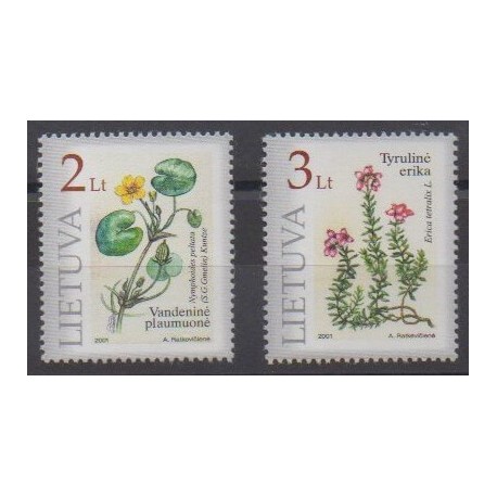 Lituanie - 2001 - No 664/665 - Fleurs