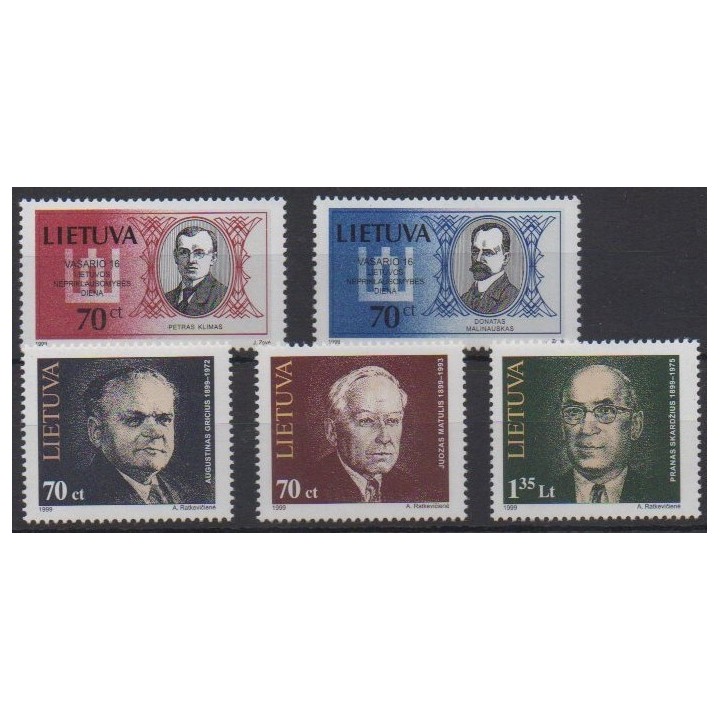 Acheter cette série de timbres de Lituanie  de l'année 1999 (No 601/605).