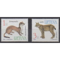 Lituanie - 2002 - No 688/689 - Mammifères