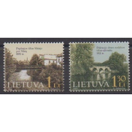 Lituanie - 2001 - No 666/667 - Ponts