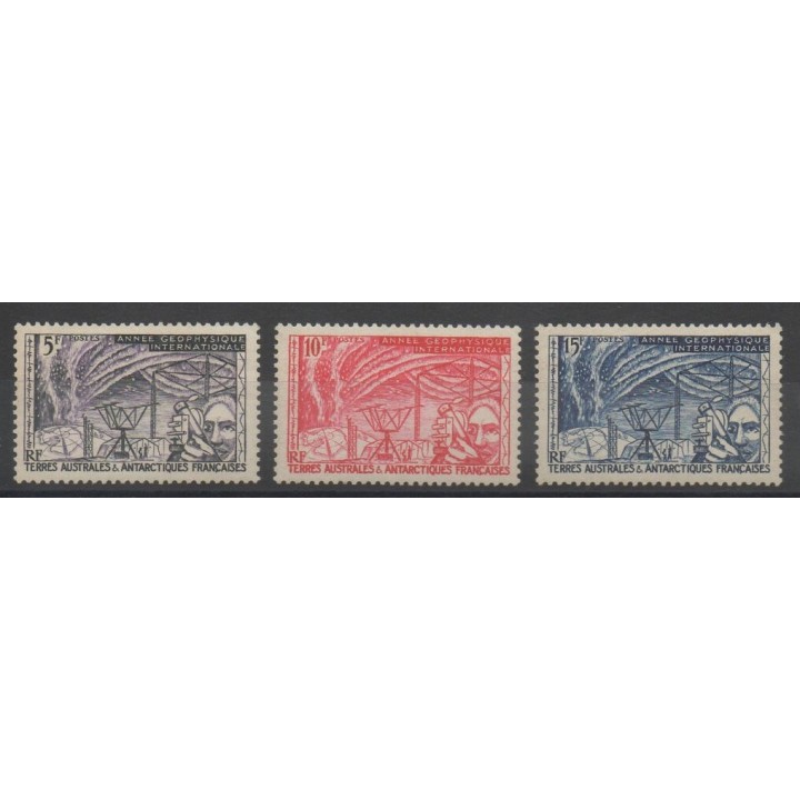 Timbres - TAAF  - 1957 - No 8/10 - Sciences et Techniques
