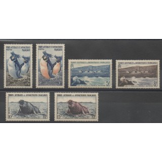 Timbres - TAAF  - 1956 - No 2/7 - Animaux