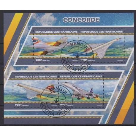 Centrafricaine (République) - 2017 - No 4985/4988 - Aviation - Oblitérés