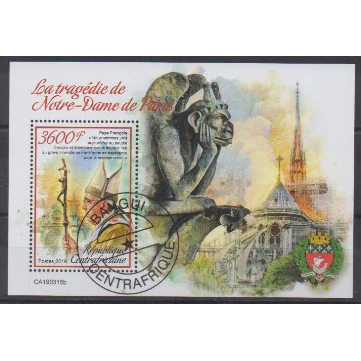 Acheter ce bloc-feuillet de la République Centrafricaine de l'année 2019 (No BF1454). - Oblitéré