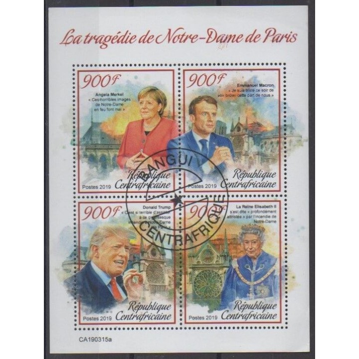 Acheter cette série de timbres de la République Centrafricaine de l'année 2019 (No 6266/6269). - Oblitéré
