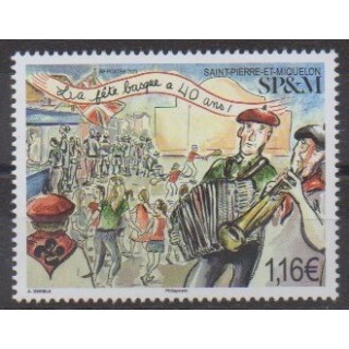 Buy this stamp of Saint-Pierre et Miquelon of the year 2023 (La fête basque).