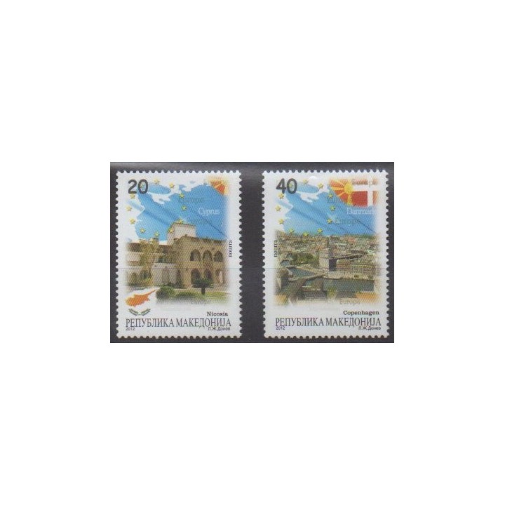 Acheter cette série de timbres de Macédoine de l'année 2012 (No 601/602).