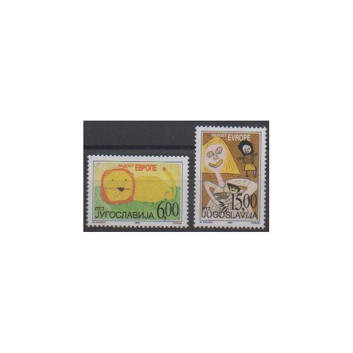 Buy this set of stamps of Yugoslavia of the year 1999 (Nb 2785/2786).