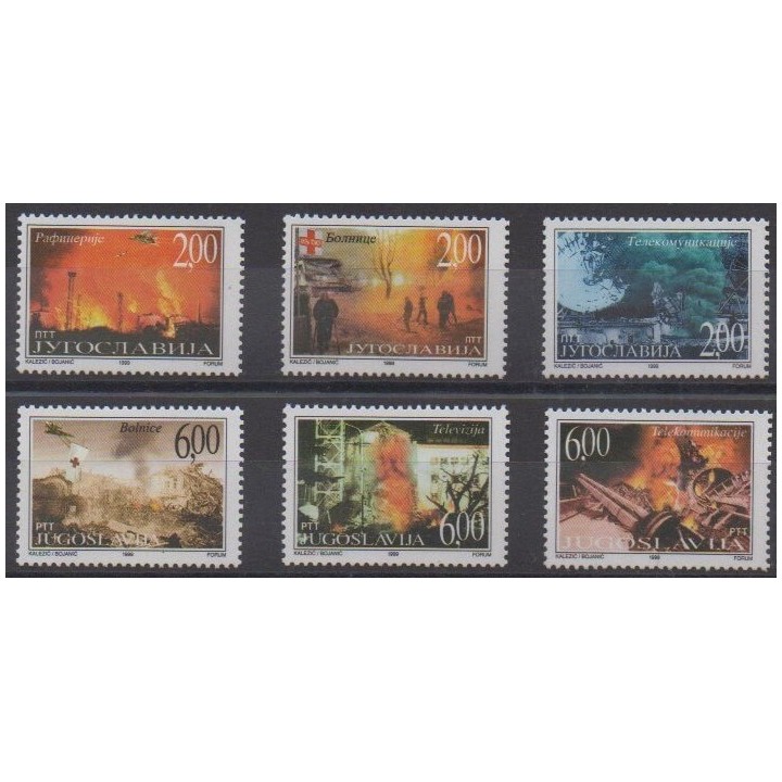 Acheter cette série de timbres de Yougoslavie de l'année 1999 (No 2801/2806).