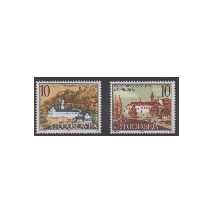 Buy this set of stamps of Yugoslavia of the year 2000 (Nb 2819/2820).