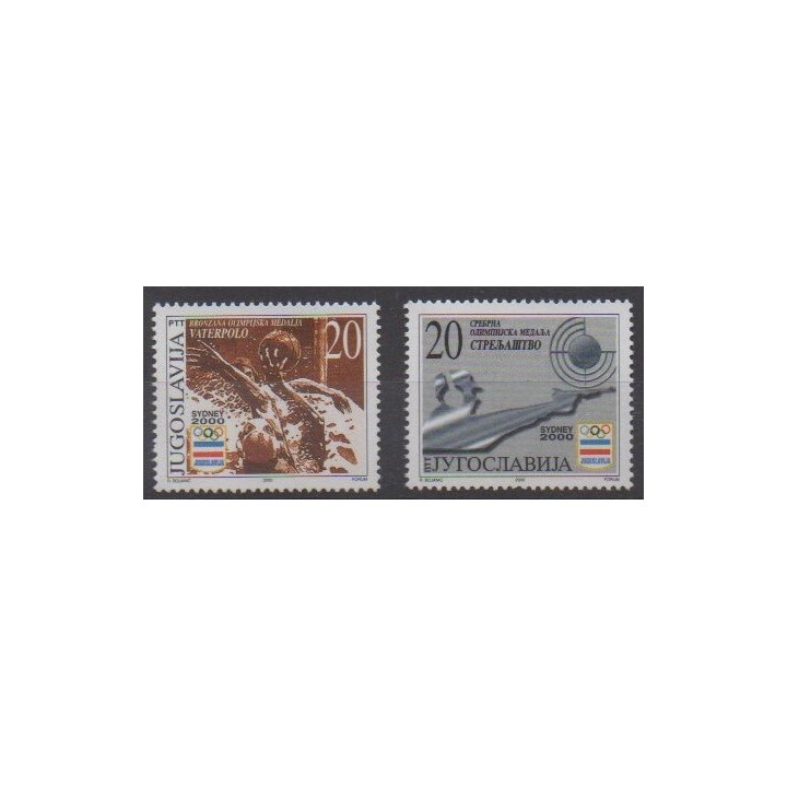 Acheter cette série de timbres de Yougoslavie de l'année 2000 (No 2838/2839).