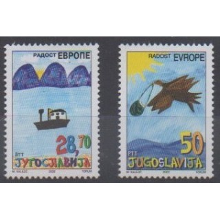 Acheter cette série de timbres de Yougoslavie de l'année 2002 (No 2930/2931).