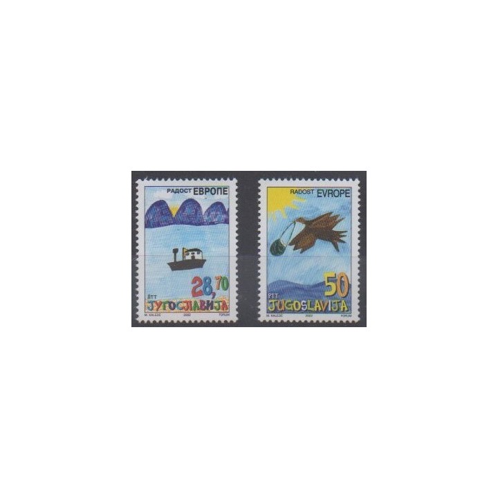 Acheter cette série de timbres de Yougoslavie de l'année 2002 (No 2930/2931).