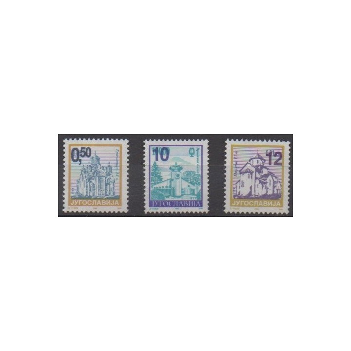 Acheter cette série de timbres de Yougoslavie de l'année 2002 (No 2942/2944).