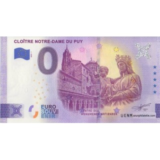 Billet souvenir touristique - 2023-1 - Cloître Notre-Dame du Puy - (Haute-Loire)