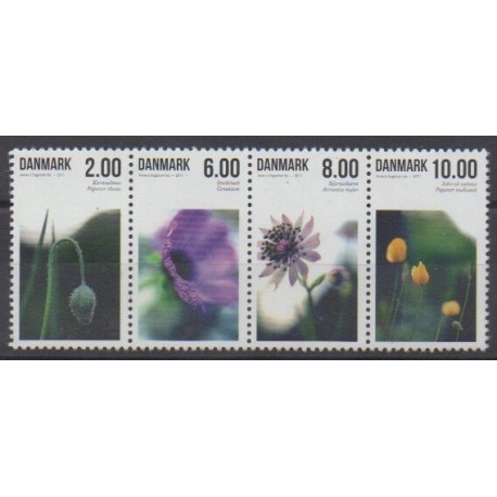 Danemark - 2011 - No 1633/1636 - Fleurs