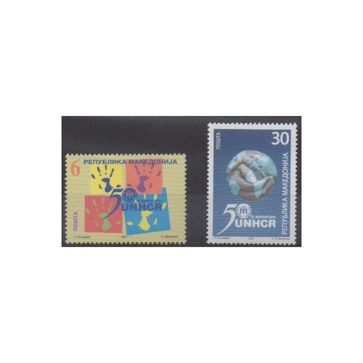 Buy this set of stamps of Macedonia of the year 2001 (Nb 215/216).