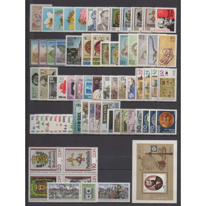 Acheter les timbres et le bloc-feuillet d'Allemagne orientale (RDA) de l'année 1990 (No 2899/2968 - BF100).