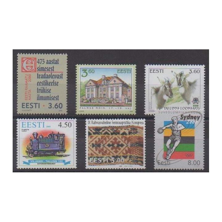 Acheter cette série de timbres d'Estonie de l'année 2000 (No 359/364).