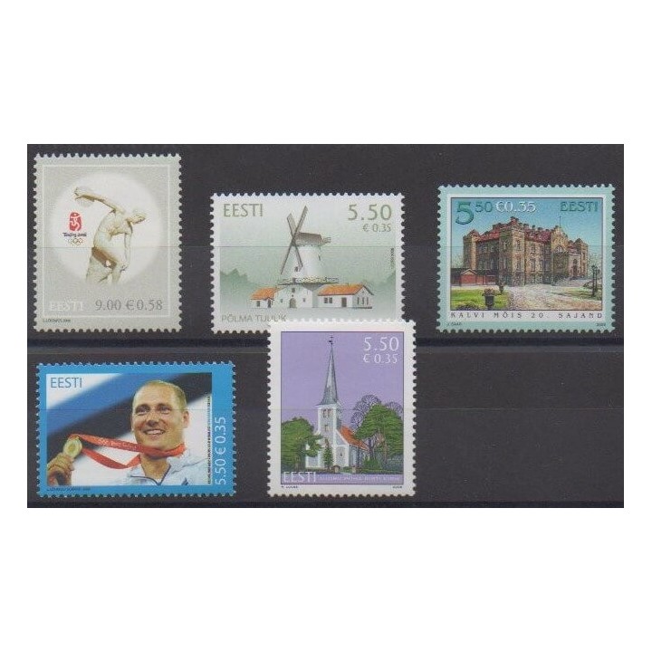 Buy this set of stamps of Estonia of the year 2008 (Nb 574/578).