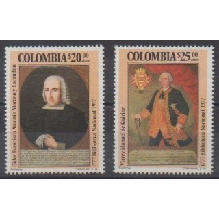Buy these stamps of Colombia of the year 1977 (Nb PA616/PA617).