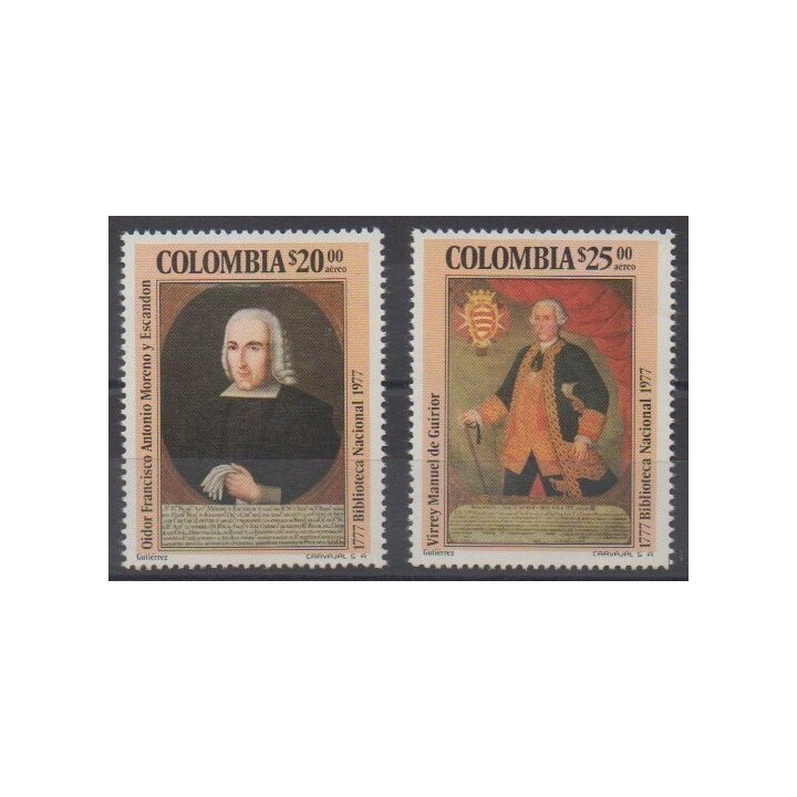 Acheter ces timbres de la Colombie de l'année 1977 (No PA616/PA617).