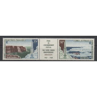 Timbres - TAAF - Poste aérienne - 1968 - No PA 16A - Espace