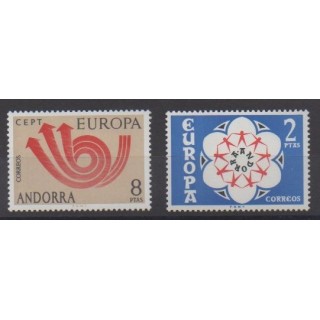 Buy this set of stamps of Spanish Andorra of the year 1973 (Nb 77/78).
