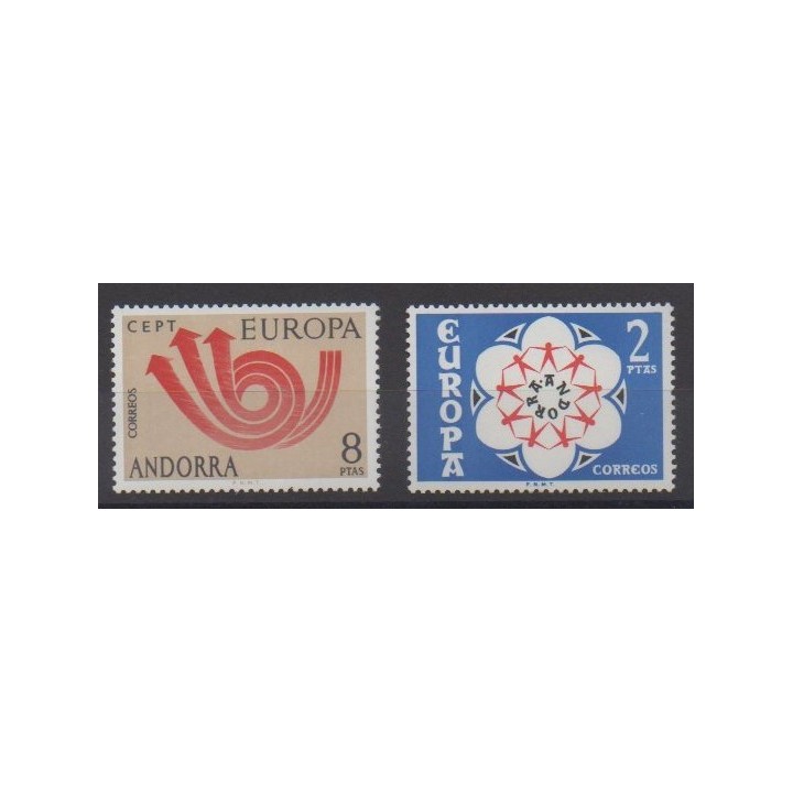 Buy this set of stamps of Spanish Andorra of the year 1973 (Nb 77/78).
