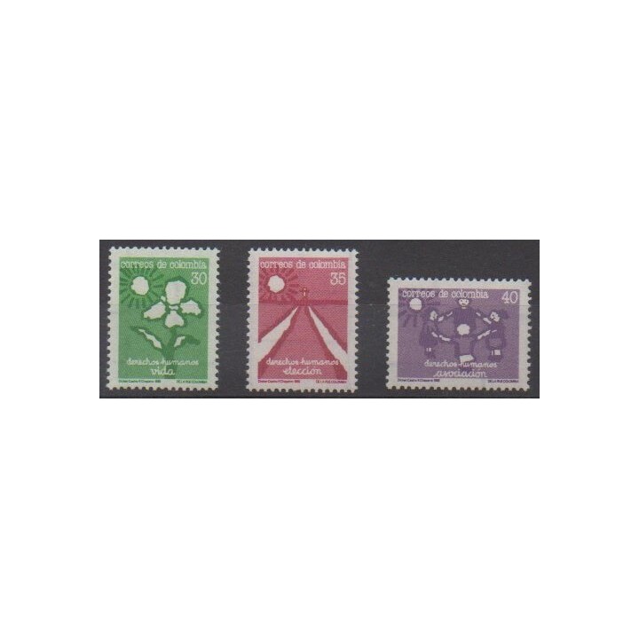 Acheter cette série de timbres de la Colombie de l'année 1988 (No 916/918).