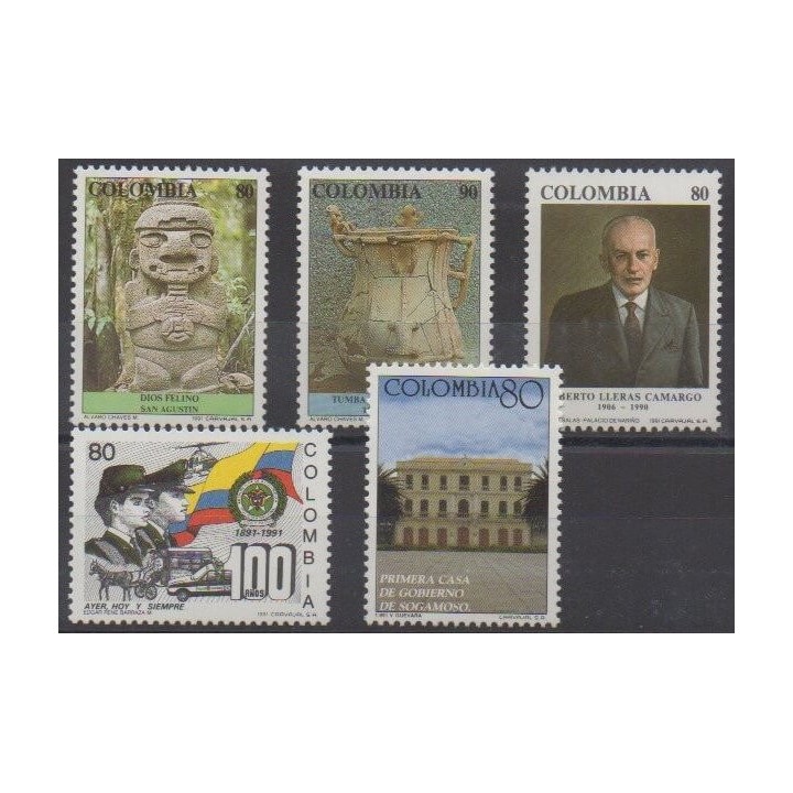 Acheter cette série de timbres de la Colombie de l'année 1991 (No 971/975).