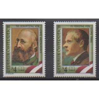 Acheter cette série de timbres d'Autriche de l'année 1989 (No 1803/1804).