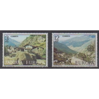 Acheter cette série de timbres d'Andorre espagnol de l'année 1977 (No 100/101).