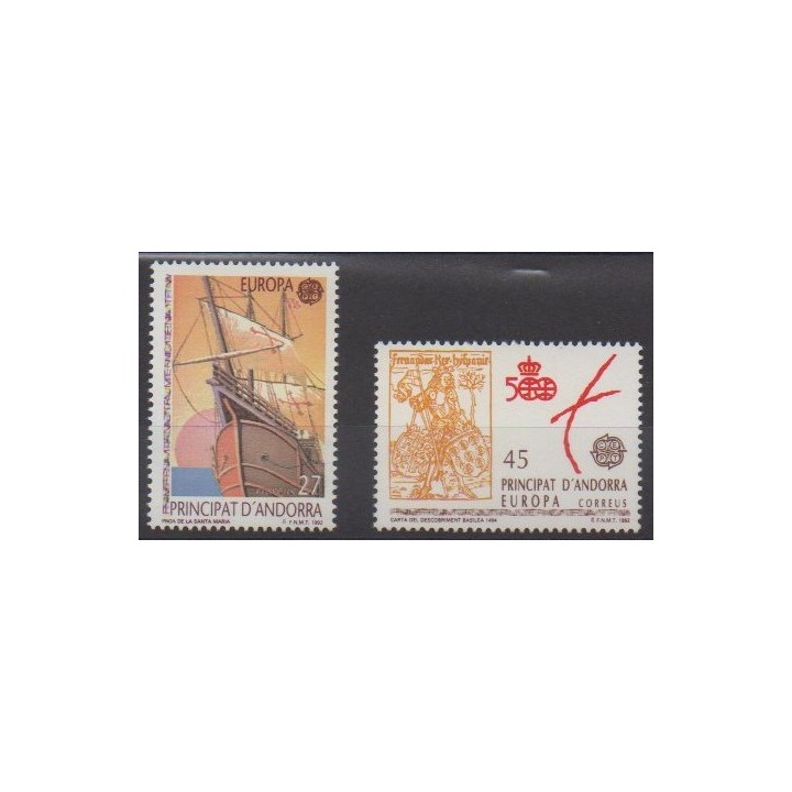 Buy this set of stamps of Spanish Andorra of the year 1992 (Nb 216/217).