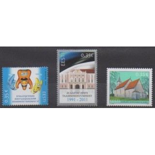 Acheter cette série de timbres d'Estonie de l'année 2011 (No 652/654).