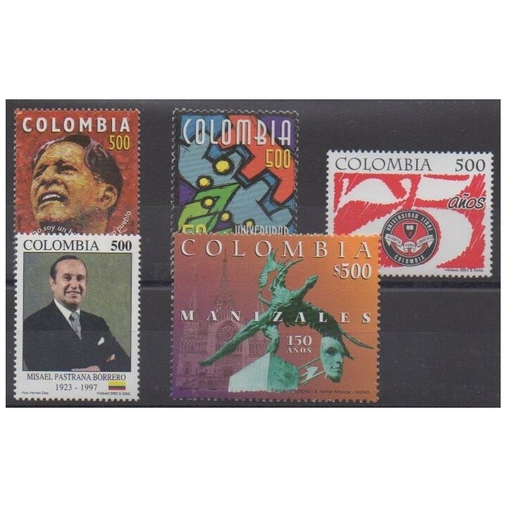 Buy this set of stamps of Colombia of the year 1998 (Nb 1076/1080).