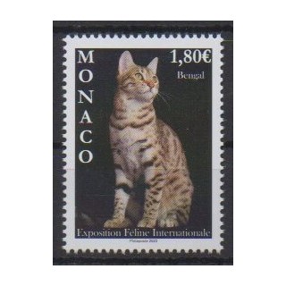 Buy this stamp of Monaco of the year 2023 (Exposition féline).