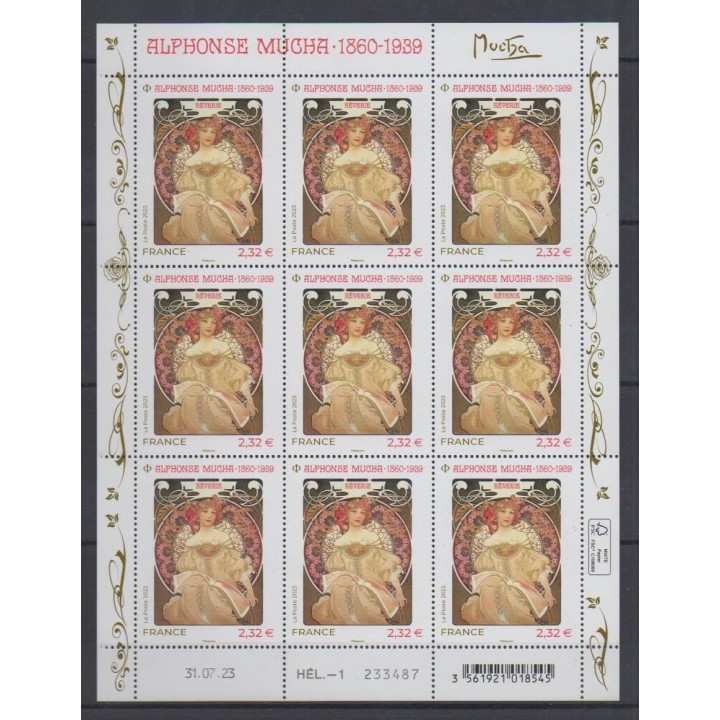 Buy this souvenir sheet  of France of the year 2023 (Nb F114 - Alphonse Mucha).