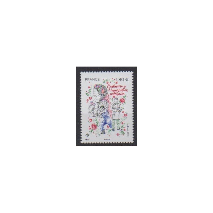 Buy this stamp of France of the year 2023 (Centenaire de l'imigration polonaise).