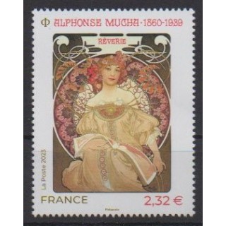 Buy this stamp of France of the year 2023 (Alphonse Mucha).