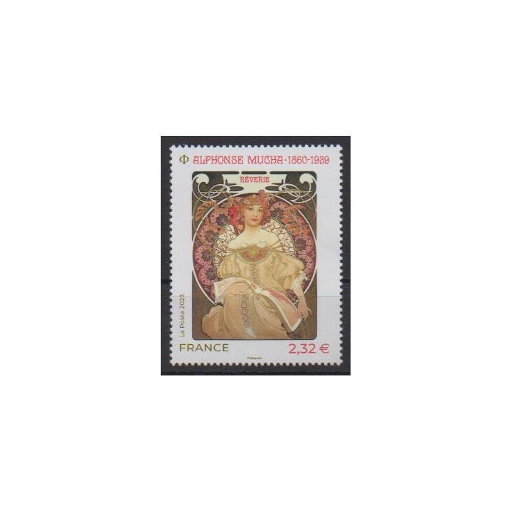 Buy this stamp of France of the year 2023 (Alphonse Mucha).