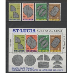 Sainte-Lucie - 1974 - No 354/357 - BF 3 - Monnaies, billets ou médailles